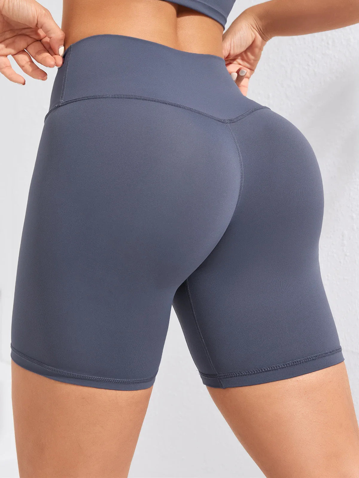 1 Piece High Waist Yoga Sports Shorts Outdoor Gym Running Workout Bottoms Breathable High Stretch Cycling Pants