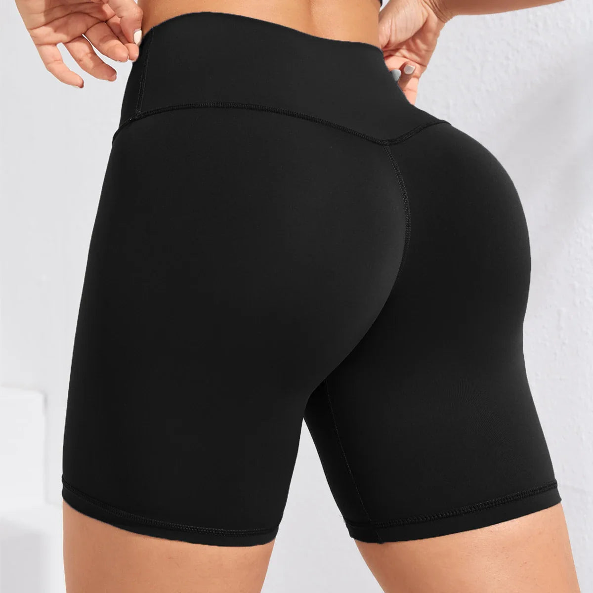 1 Piece High Waist Yoga Sports Shorts Outdoor Gym Running Workout Bottoms Breathable High Stretch Cycling Pants