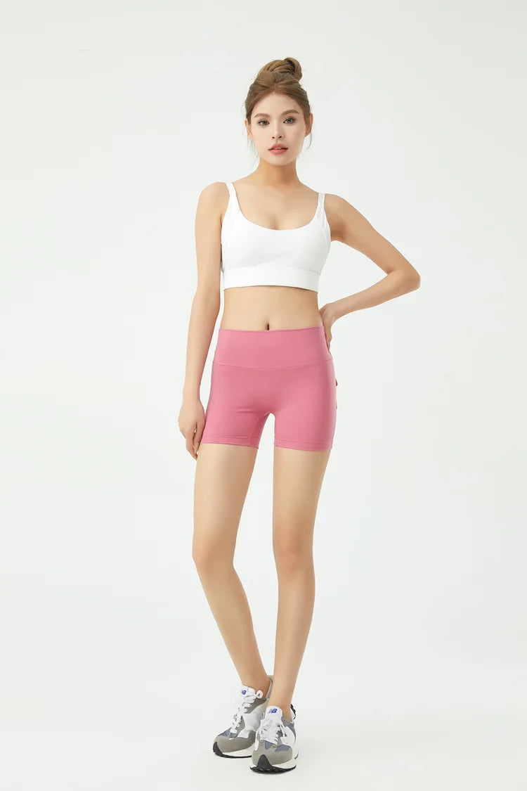 Peach Butt Fitness Shorts Women's Exercise Three-Quarter Pants Cargo Air Dry Pocket Yoga Tight Lift Summer