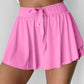 Drawstring High Waist Lined Active Skorts