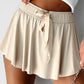 Drawstring High Waist Lined Active Skorts