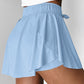 Drawstring High Waist Lined Active Skorts