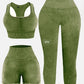 3 Piece Washed Square Neck Wide Strap Active Set