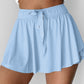 Drawstring High Waist Lined Active Skorts
