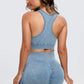 3 Piece Washed Square Neck Wide Strap Active Set