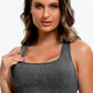 3 Piece Washed Square Neck Wide Strap Active Set