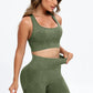 3 Piece Washed Square Neck Wide Strap Active Set