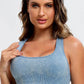 3 Piece Washed Square Neck Wide Strap Active Set