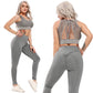 Hollow Crop Top High Waist Sports Leggings Set