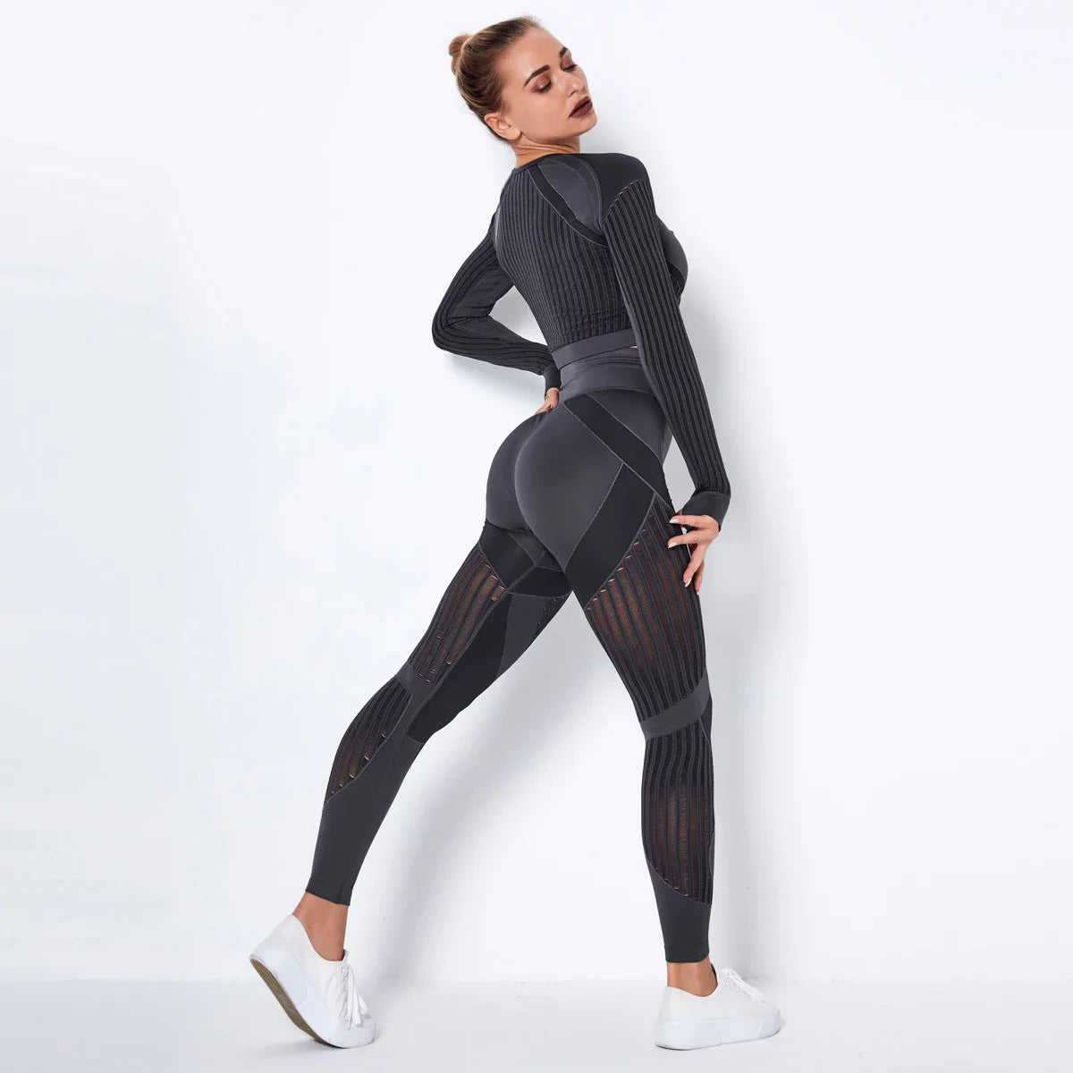 Long Sleeve Crop Top High Waist Legging