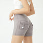 Peach Butt Fitness Shorts Women's Exercise Three-Quarter Pants Cargo Air Dry Pocket Yoga  Tight  Lift Summer