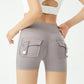 Peach Butt Fitness Shorts Women's Exercise Three-Quarter Pants Cargo Air Dry Pocket Yoga  Tight  Lift Summer