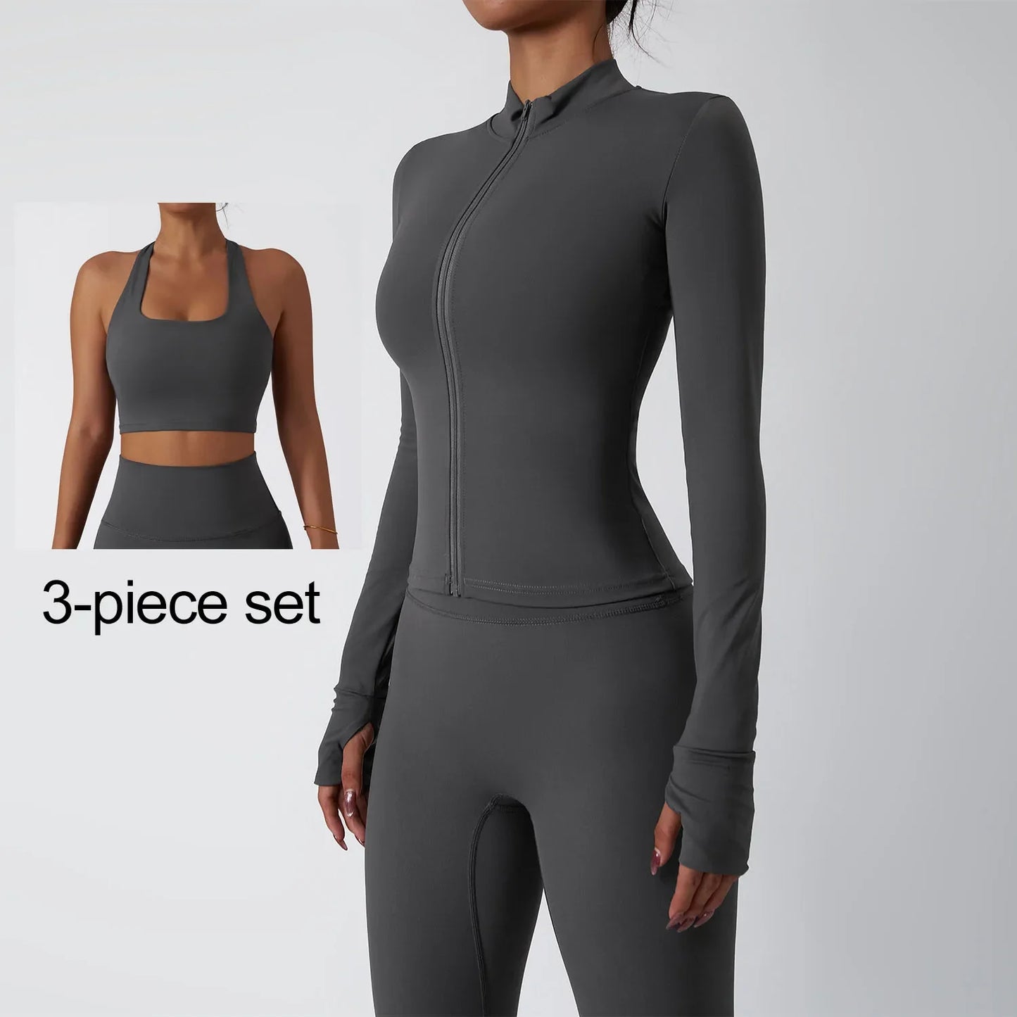Yoga Set Women Gym Quick-drying Long-sleeved Coat Training Workout