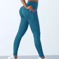 New High Waist Women's Leggings Stretch Yoga Pants Tights With Pockets Push Up Fitness Running Sportswear Solid Color Pants