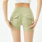 Peach Butt Fitness Shorts Women's Exercise Three-Quarter Pants Cargo Air Dry Pocket Yoga  Tight  Lift Summer