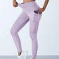 New High Waist Women's Leggings Stretch Yoga Pants Tights With Pockets Push Up Fitness Running Sportswear Solid Color Pants