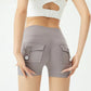 Peach Butt Fitness Shorts Women's Exercise Three-Quarter Pants Cargo Air Dry Pocket Yoga  Tight  Lift Summer