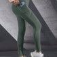 New High Waist Women's Leggings Stretch Yoga Pants Tights With Pockets Push Up Fitness Running Sportswear Solid Color Pants