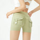 Peach Butt Fitness Shorts Women's Exercise Three-Quarter Pants Cargo Air Dry Pocket Yoga  Tight  Lift Summer