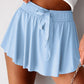 Drawstring High Waist Lined Active Skorts