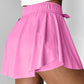 Drawstring High Waist Lined Active Skorts