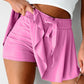 Drawstring High Waist Lined Active Skorts